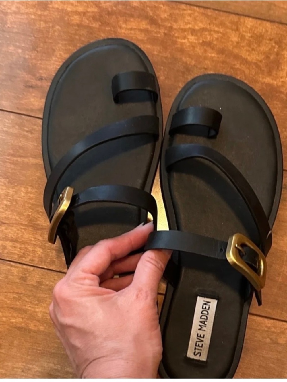 Steve Madden Black Sandals